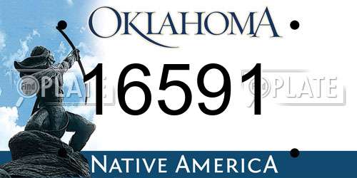 16591 Oklahoma License Plate