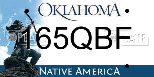 165QBF Oklahoma License Plate