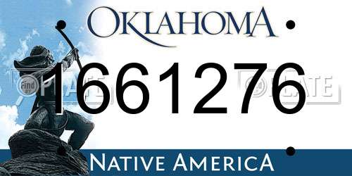 1661276 Oklahoma License Plate