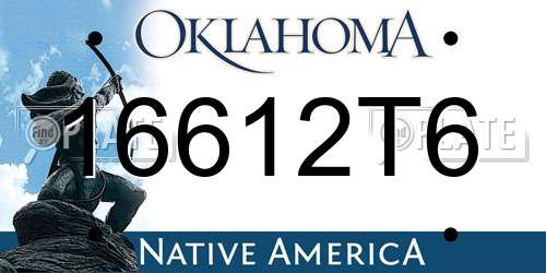 16612T6 Oklahoma License Plate