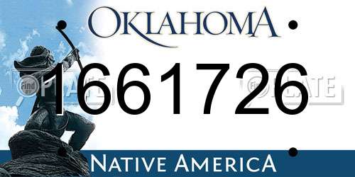 1661726 Oklahoma License Plate