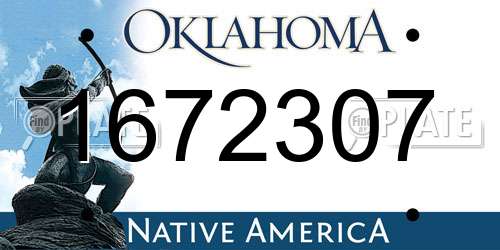 1672307 Oklahoma License Plate