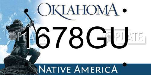 1678GU Oklahoma License Plate