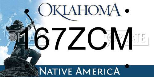 167ZCM Oklahoma License Plate