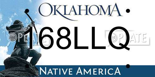 168LLQ Oklahoma License Plate