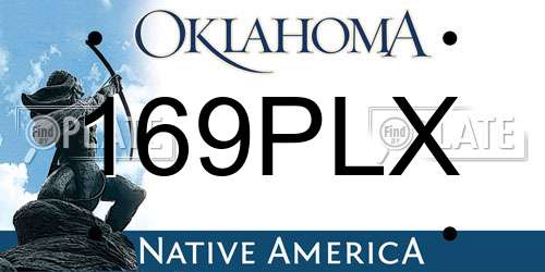 169PLX Oklahoma License Plate