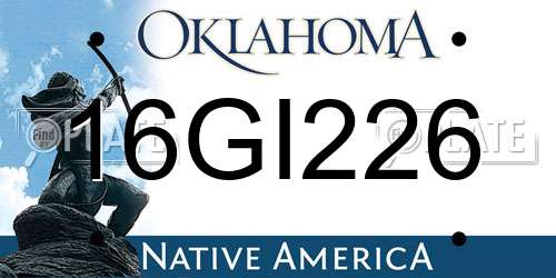 16GI226 Oklahoma License Plate