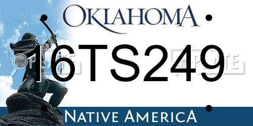 16TS249 Oklahoma License Plate