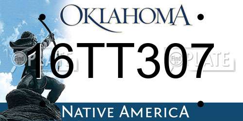 16TT307 Oklahoma License Plate