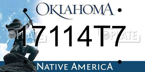 17114T7 Oklahoma License Plate