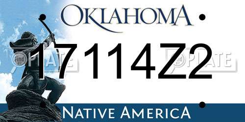 17114Z2 Oklahoma License Plate