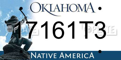17161T3 Oklahoma License Plate
