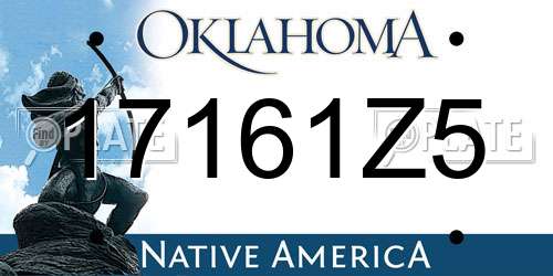17161Z5 Oklahoma License Plate