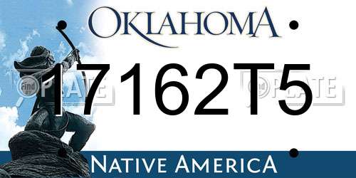17162T5 Oklahoma License Plate