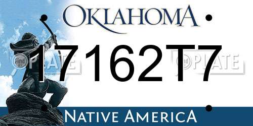 17162T7 Oklahoma License Plate