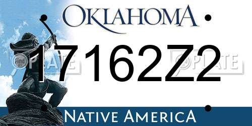 17162Z2 Oklahoma License Plate