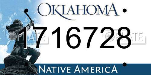 1716728 Oklahoma License Plate