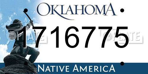 1716775 Oklahoma License Plate