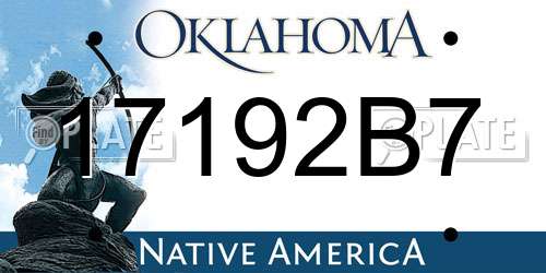 17192B7 Oklahoma License Plate