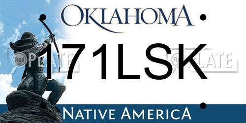 171LSK Oklahoma License Plate