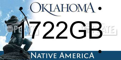 1722GB Oklahoma License Plate