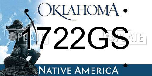 1722GS Oklahoma License Plate