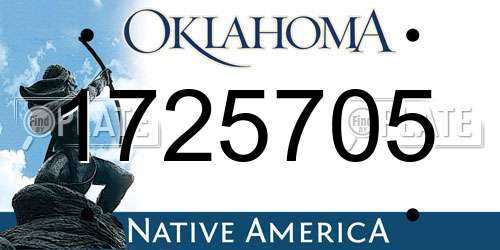 1725705 Oklahoma License Plate