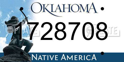 1728708 Oklahoma License Plate