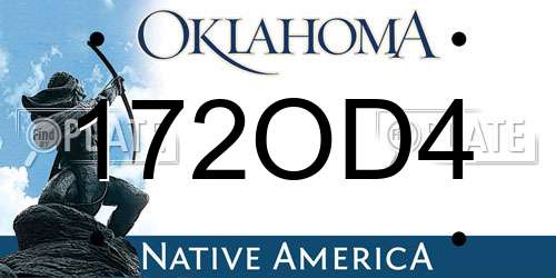 172OD4 Oklahoma License Plate