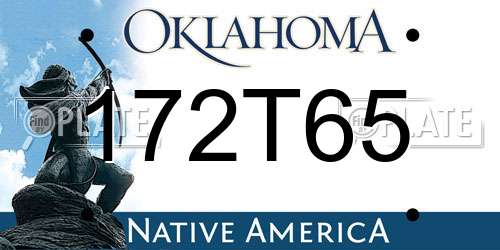 172T65 Oklahoma License Plate