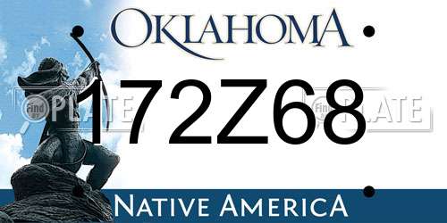 172Z68 Oklahoma License Plate