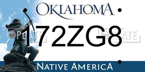 172ZG8 Oklahoma License Plate