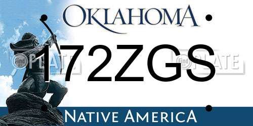 172ZGS Oklahoma License Plate