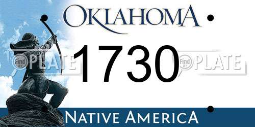 1730 Oklahoma License Plate