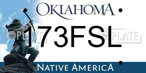 173FSL Oklahoma License Plate
