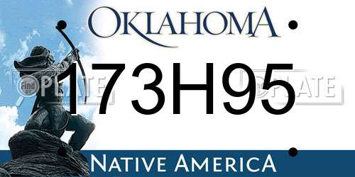 173H95 Oklahoma License Plate