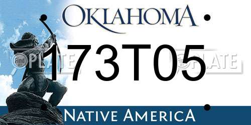 173T05 Oklahoma License Plate