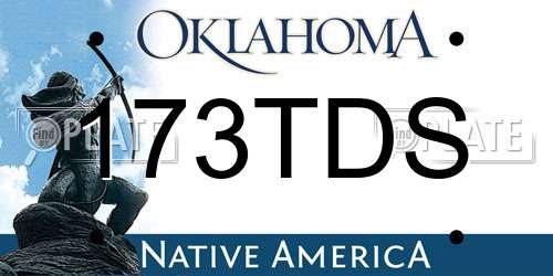 173TDS Oklahoma License Plate