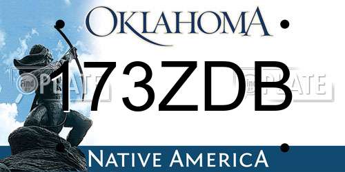 173ZDB Oklahoma License Plate