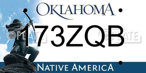 173ZQB Oklahoma License Plate