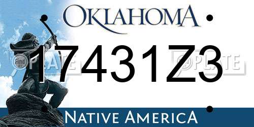 17431Z3 Oklahoma License Plate