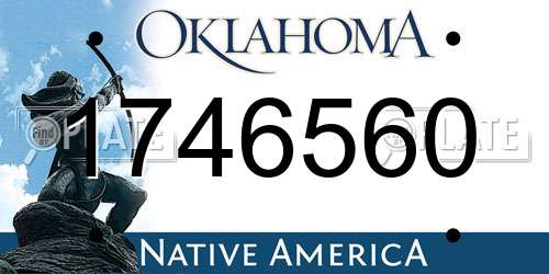 1746560 Oklahoma License Plate