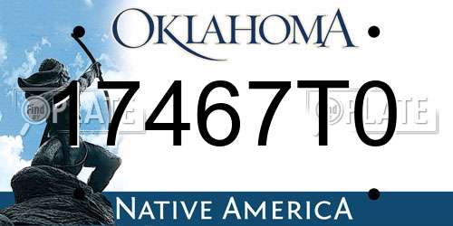 17467T0 Oklahoma License Plate