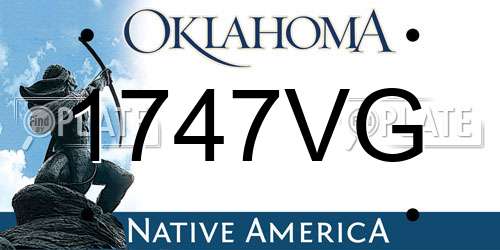 1747VG Oklahoma License Plate