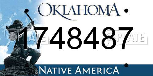 1748487 Oklahoma License Plate