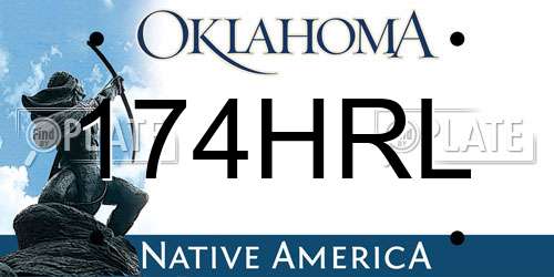174HRL Oklahoma License Plate