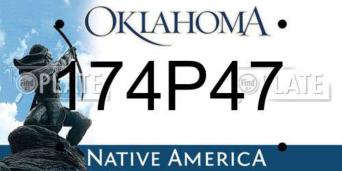 174P47 Oklahoma License Plate