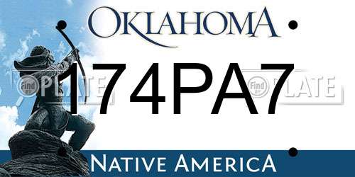174PA7 Oklahoma License Plate