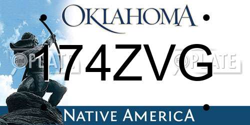 174ZVG Oklahoma License Plate