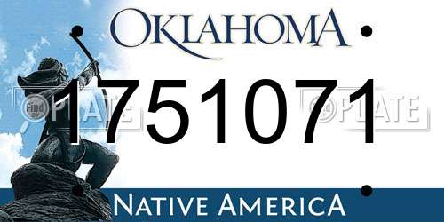 1751071 Oklahoma License Plate